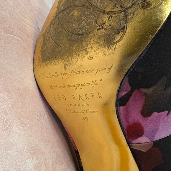 Ted Baker London Multicolor Floral Heels with Gold Stiletto - Picture 9 of 14